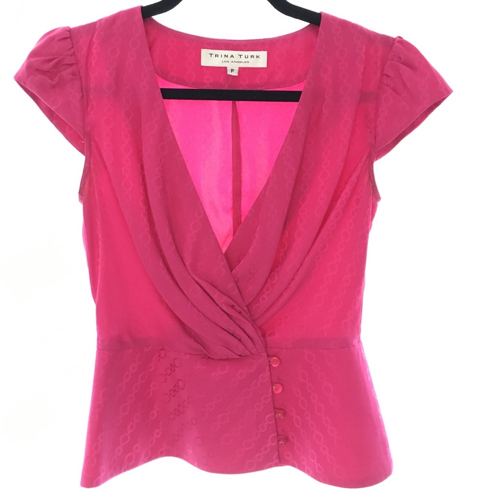 Trina Turk Silk Wrap Top